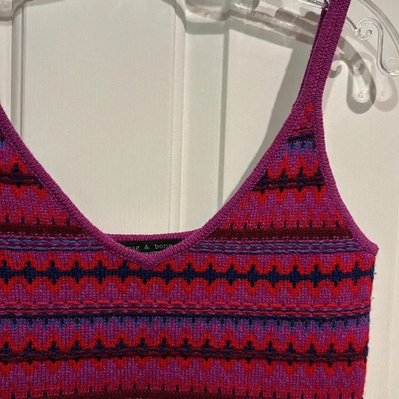 EUC RAG & BONE  Willow wool fair isle cami size XS  red/purple - Picture 2 of 6